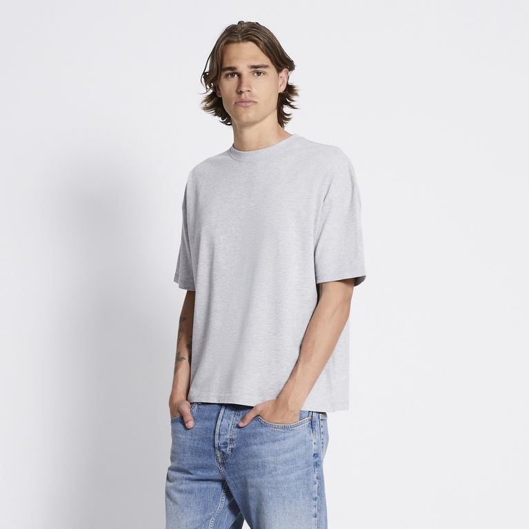 Heavy boxy tee "Mikael" Grey Melange